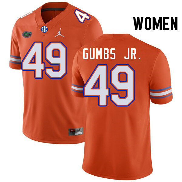 Women #49 George Gumbs Jr. Florida Gators College Football Jerseys Stitched-Orange